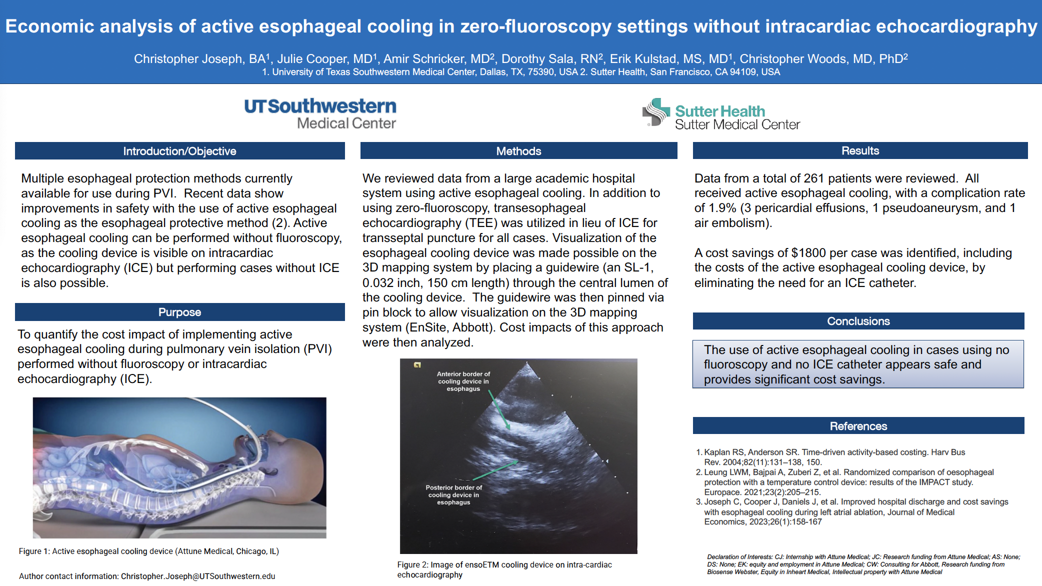 Economic Analysis of Active Esophageal Cooling in Zero-Fluoroscopy Settings Without Intracardiac Echocardiography
