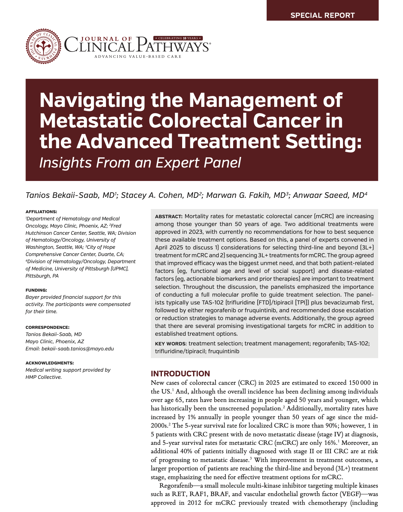 Navigating the Management of Metastatic Colorectal Cancer in the ...