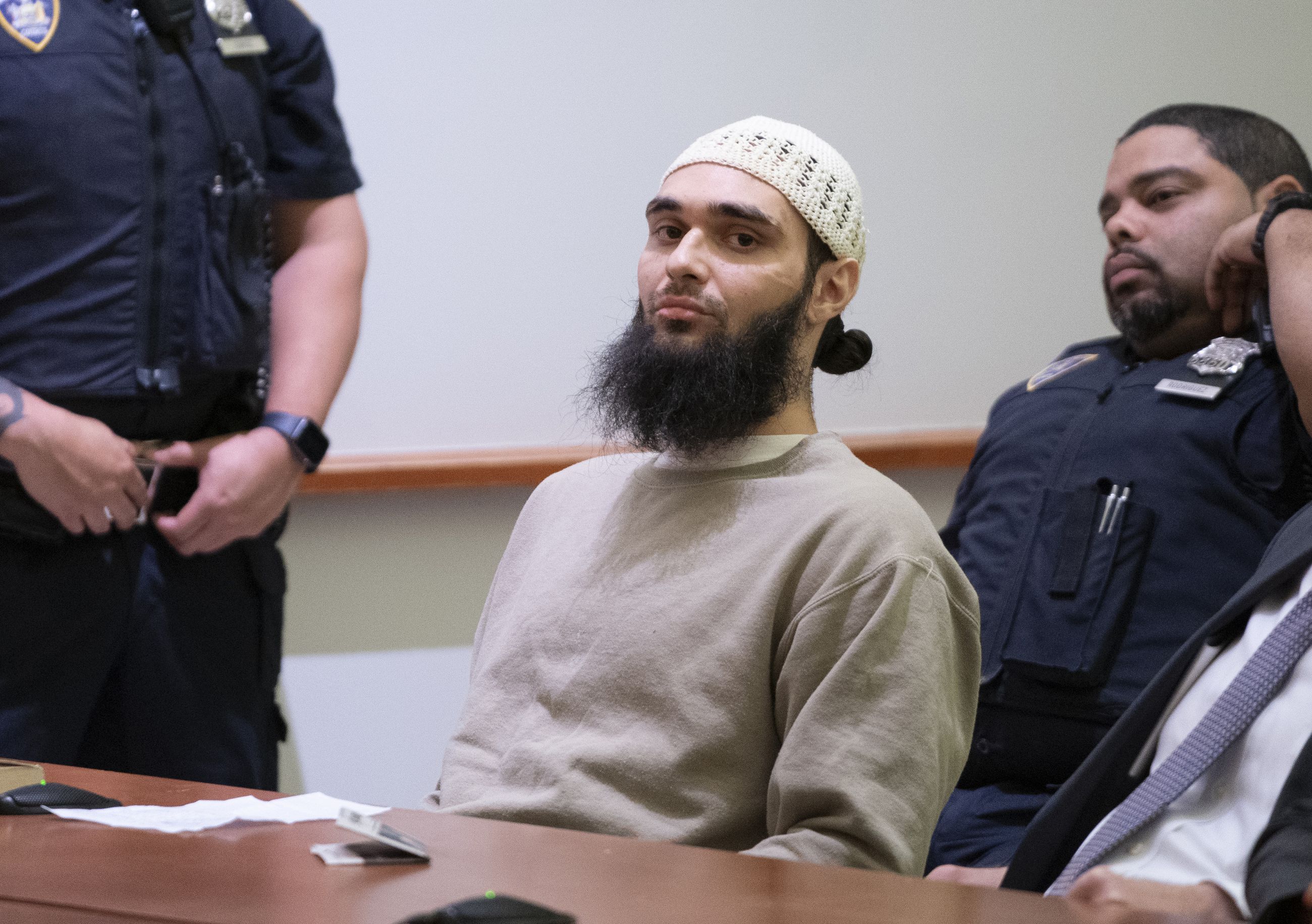 Jose Gonzalez listens to Judge Martin Marcus impose a life sentence on him for the murder of Yadira Arroyo on Wednesday, April, 26, 2023, in the Bronx. (Barry Williams for New York Daily News) 