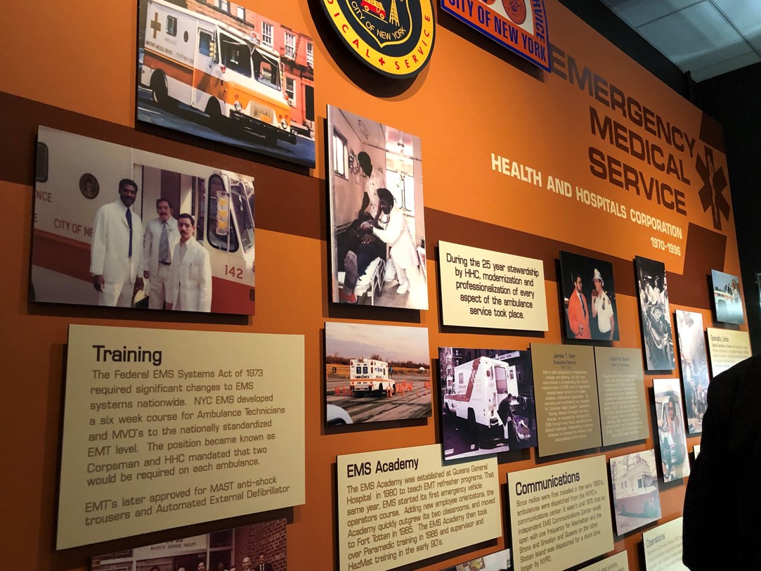 Highlights of New York's EMS history are shown in a display by the city's Health and Hospitals Corp. (Photo: Valerie Amato)&nbsp;