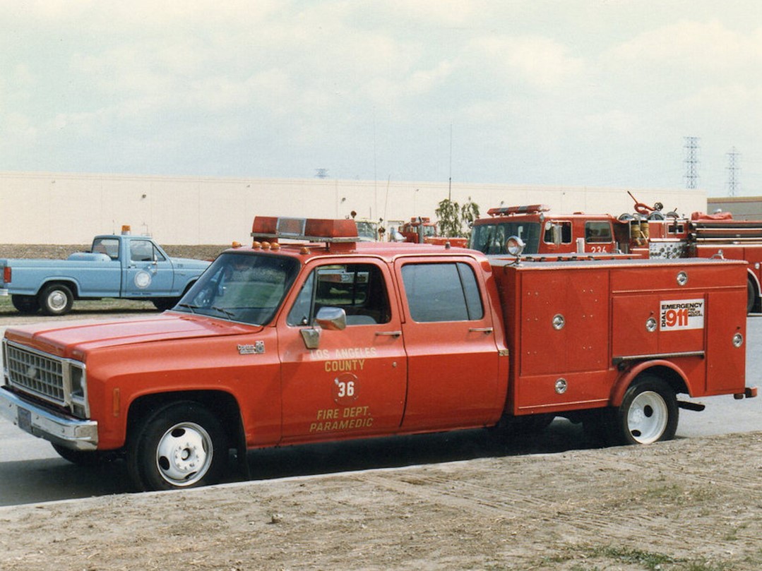 LACoFD Squad 36 in the late 1980s when Davis worked on the unit (Photo: Los Angeles County Fire Museum)
