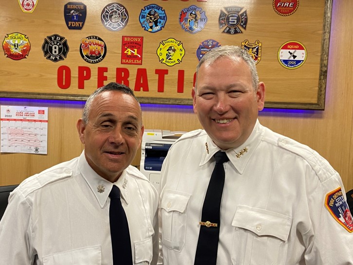 FDNY Battalion Chief Joseph Downey (left), Assistant Chief John Esposito