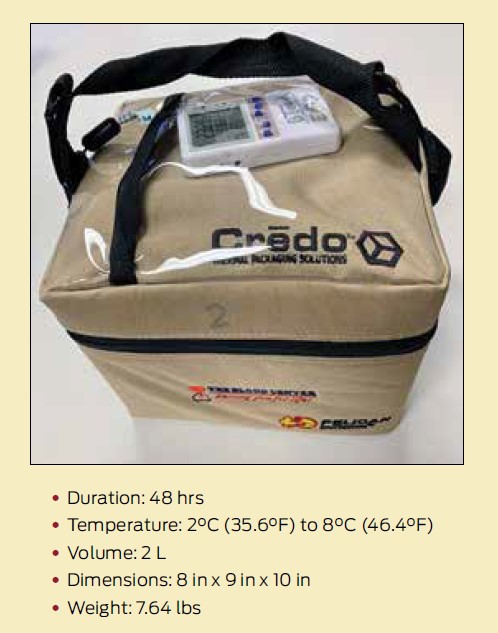 Figure 5: Peli BioThermal Crēdo ProMed blood cooler (Photo: New Orleans EMS)