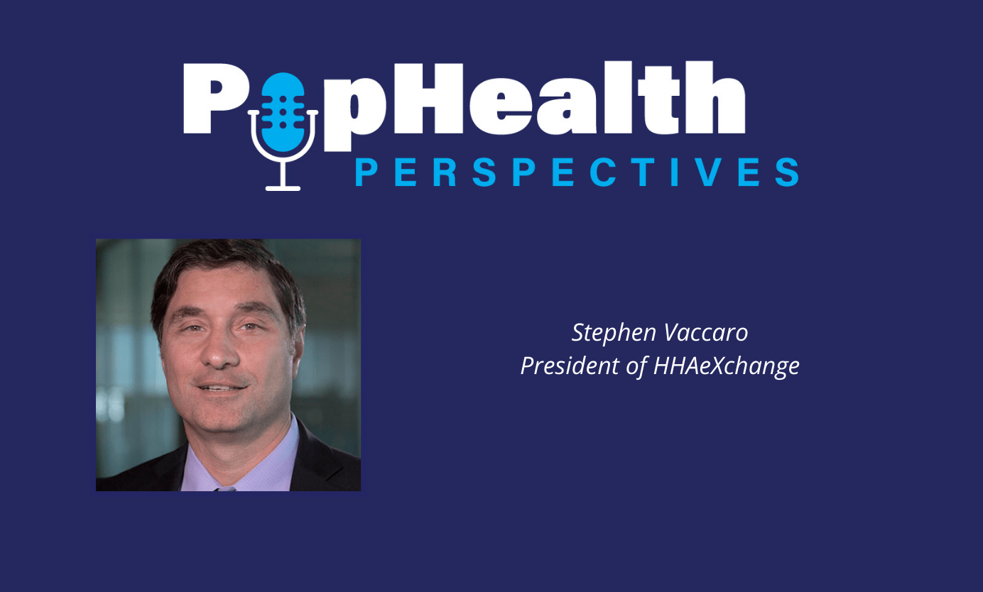 Headshot of Stephen Vaccaro, president of HHAeXchange, on a dark blue background