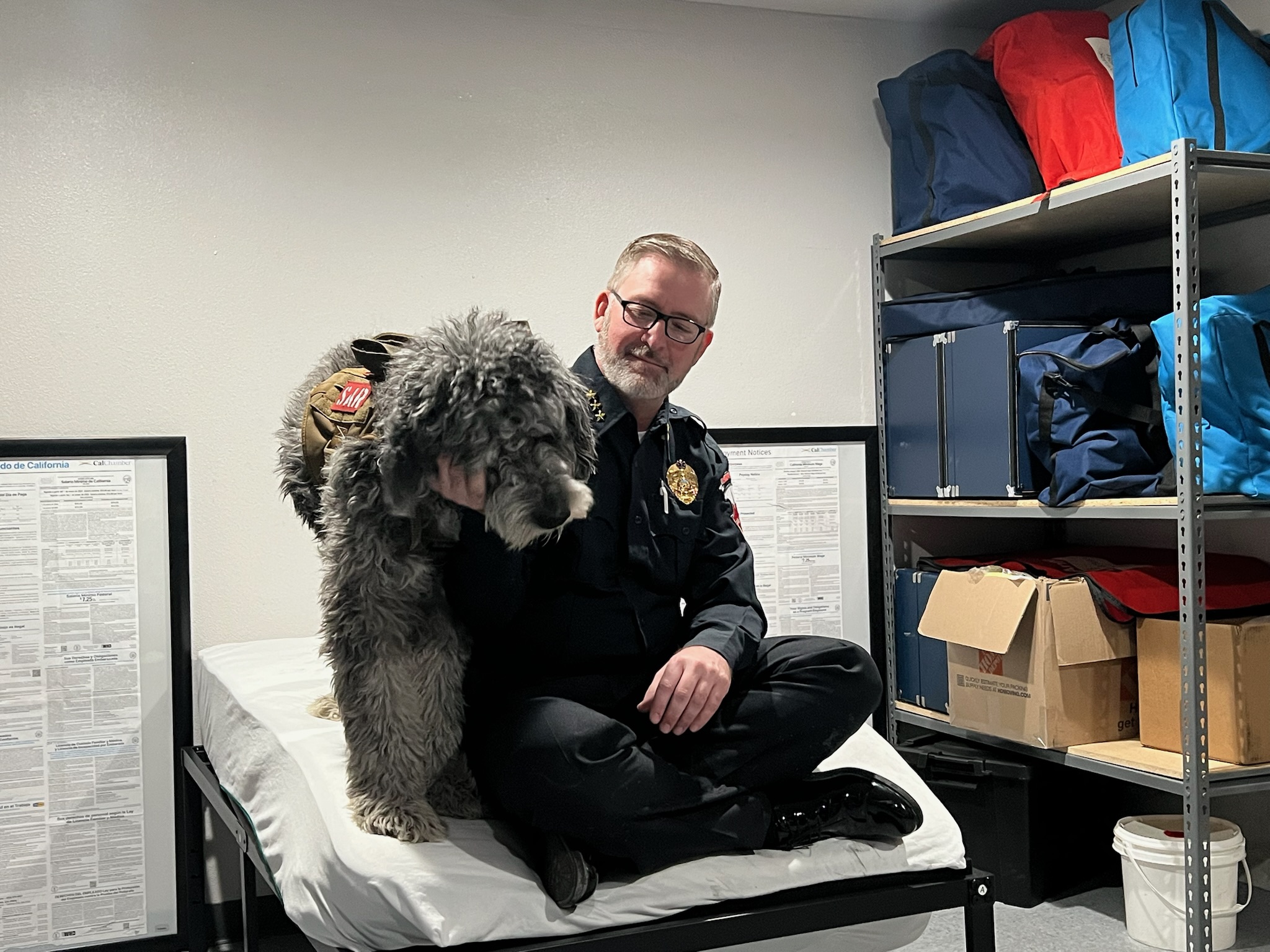 Corey Martin and Dozer, a dog
