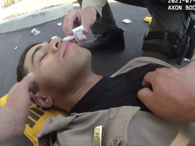 San Diego deputy David Faiivae revived by naloxone in overdose video