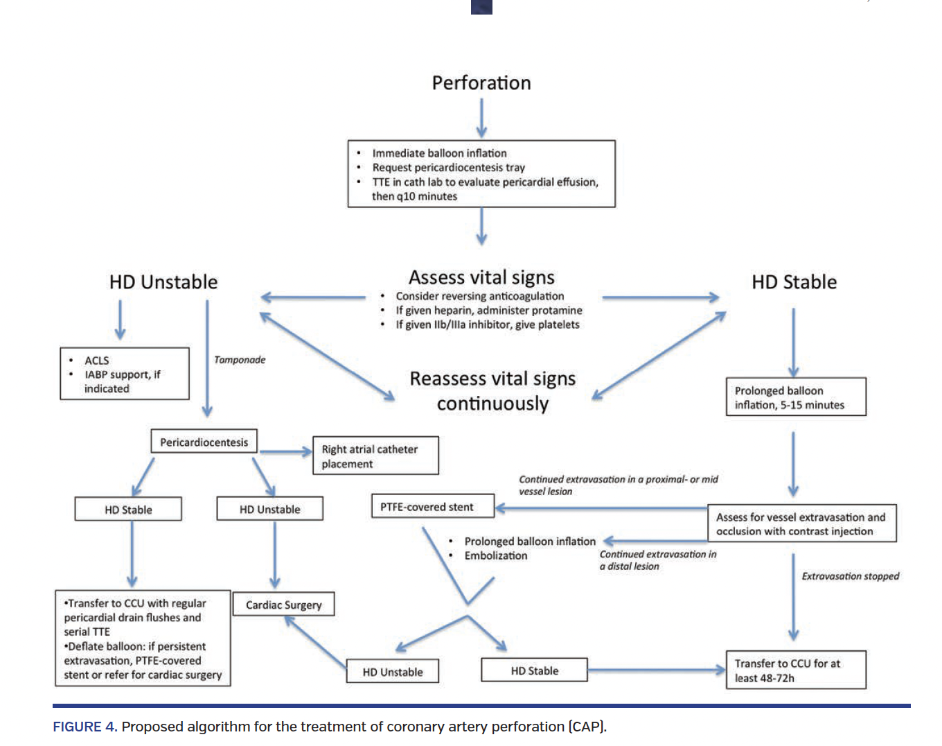 FIGURE 4. Proposed algorithm for the treatment of coronary artery perforation (CAP)..png