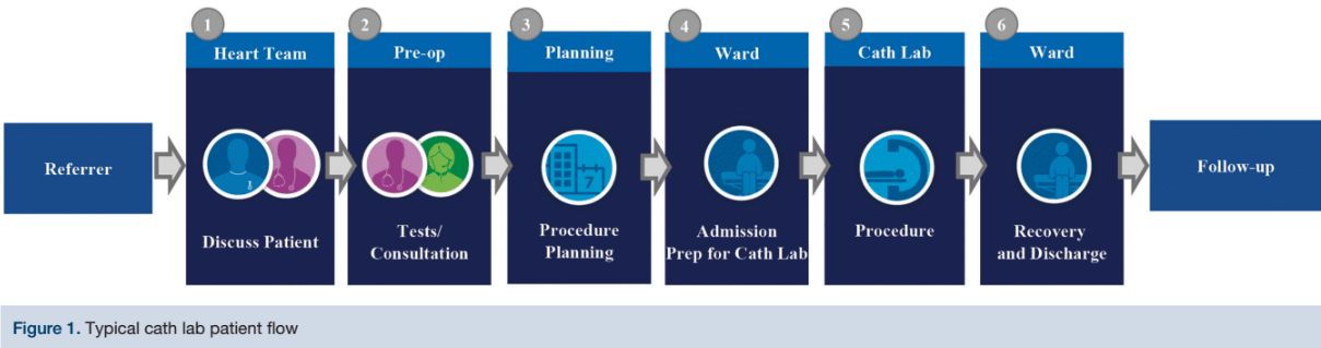 Figure 1. Typical cath lab patient flow