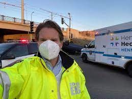US Rep. Dean Phillips posted a photo from his Hennepin EMS ridealong on his Facebook page.