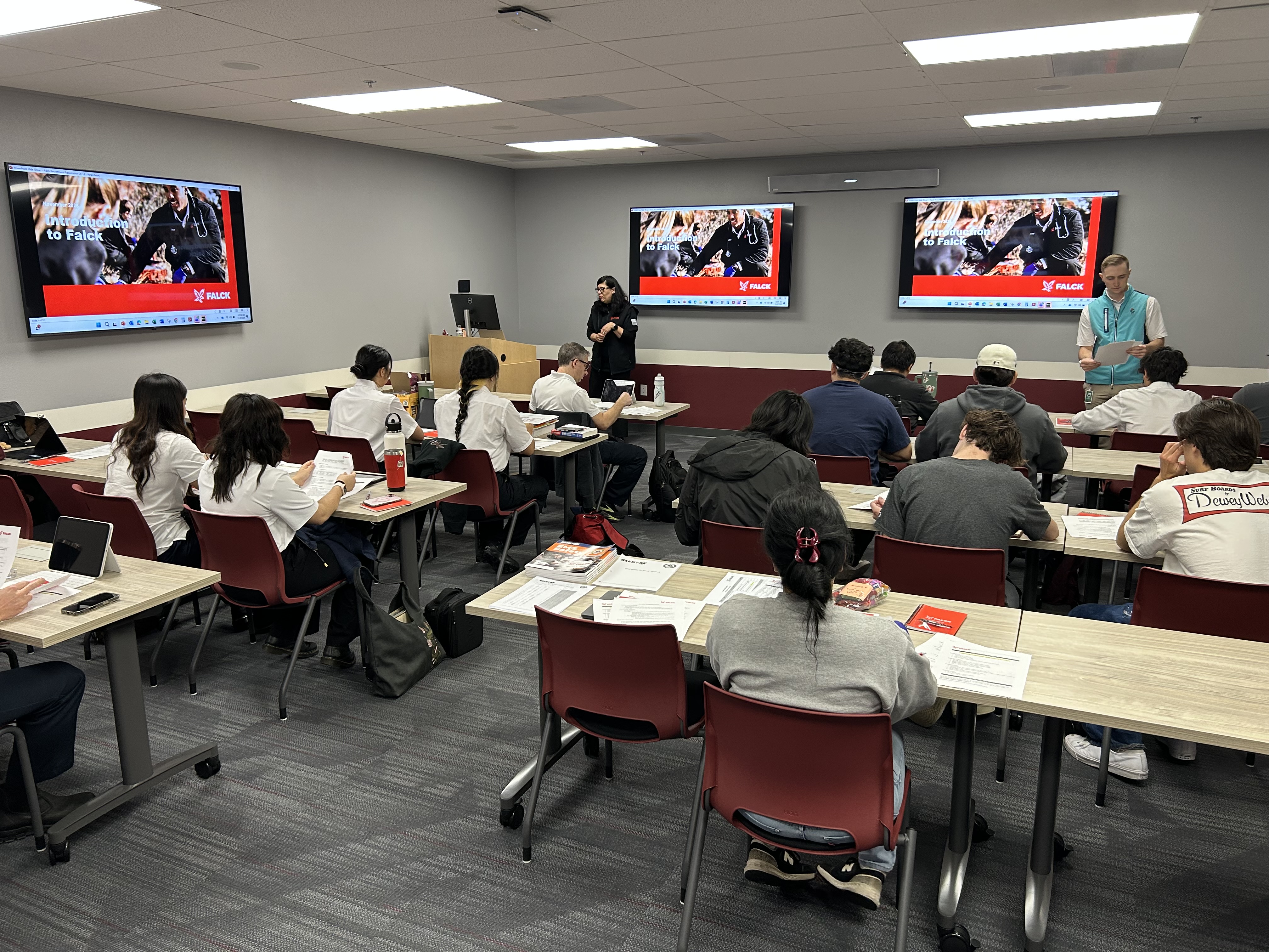 Students in the classroom at Falck