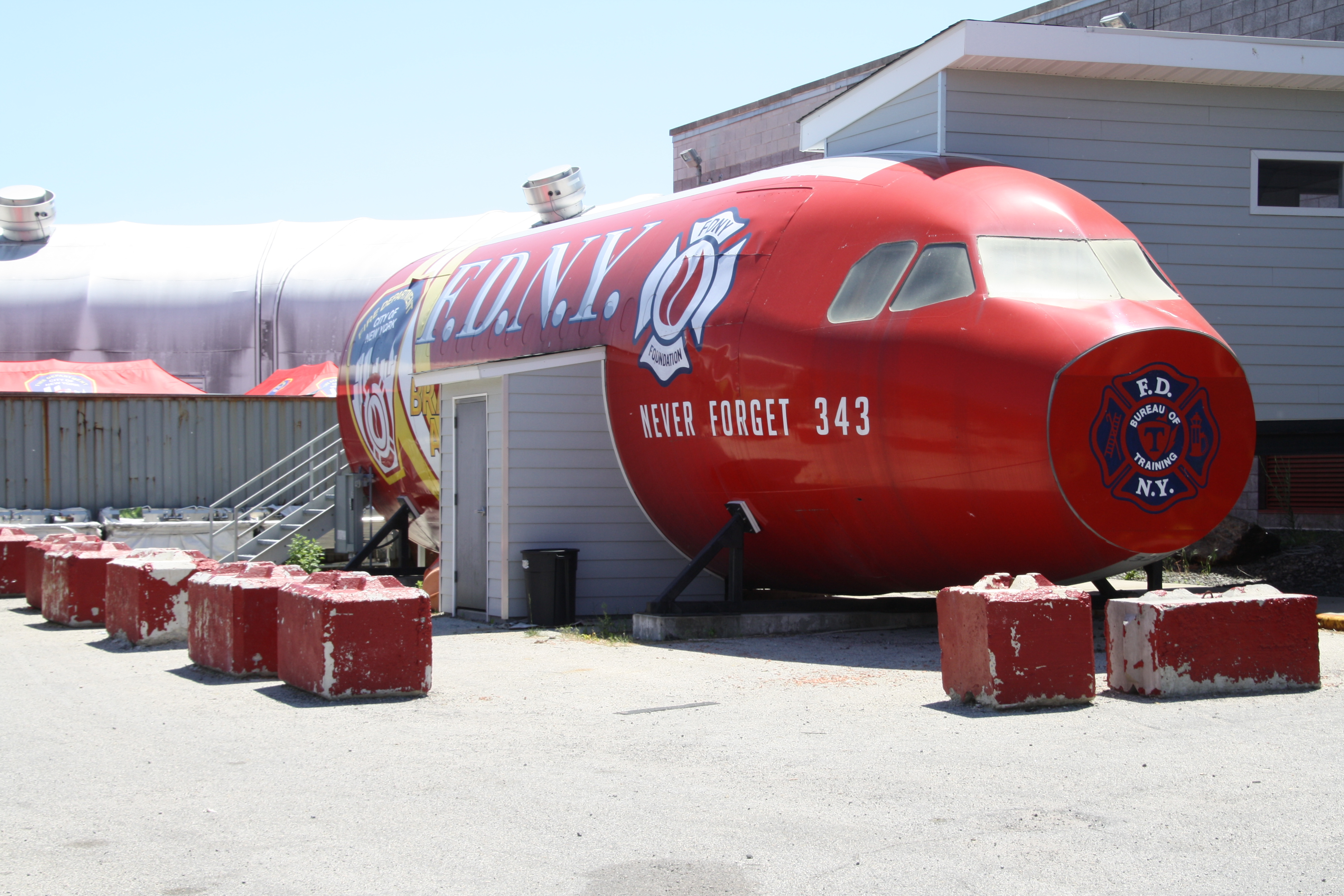The FDNY Academy includes several plane simulators