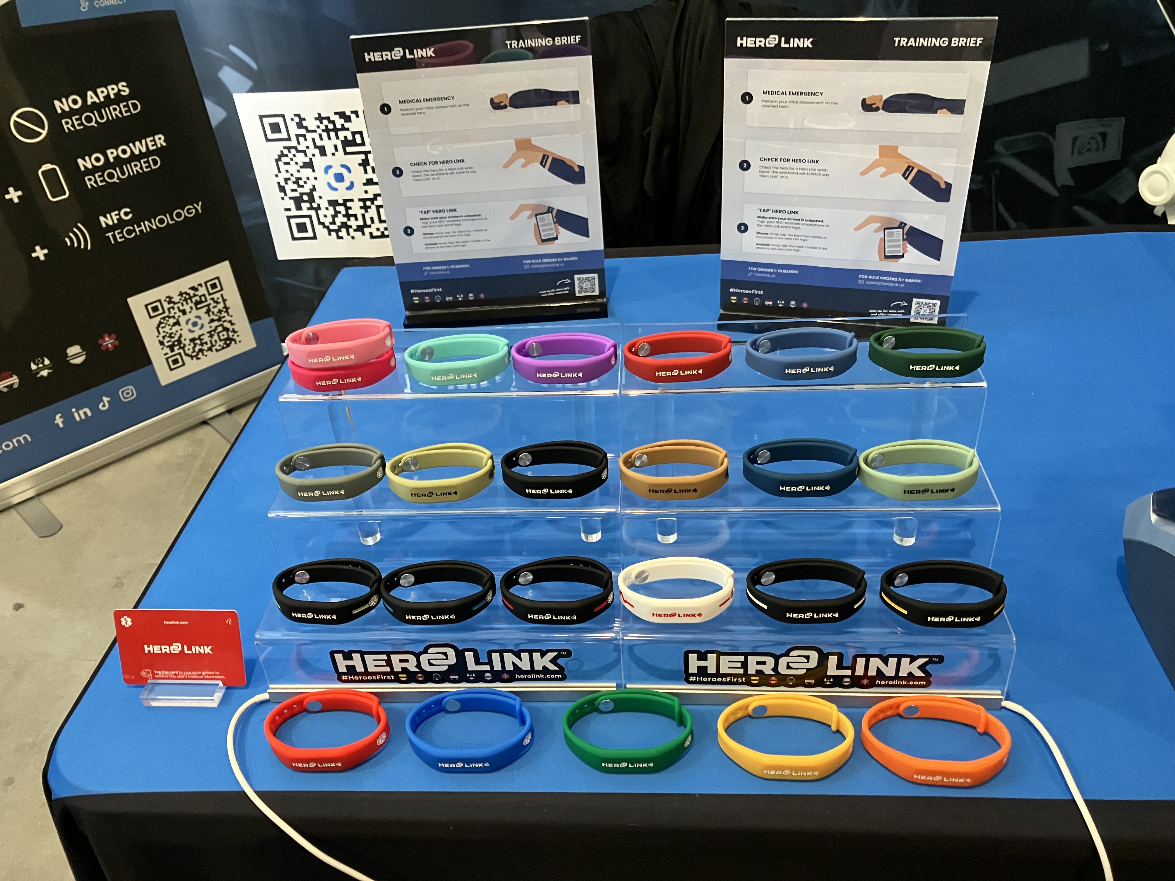 The variety of Hero Link bands, each representing the occupational sector they serve