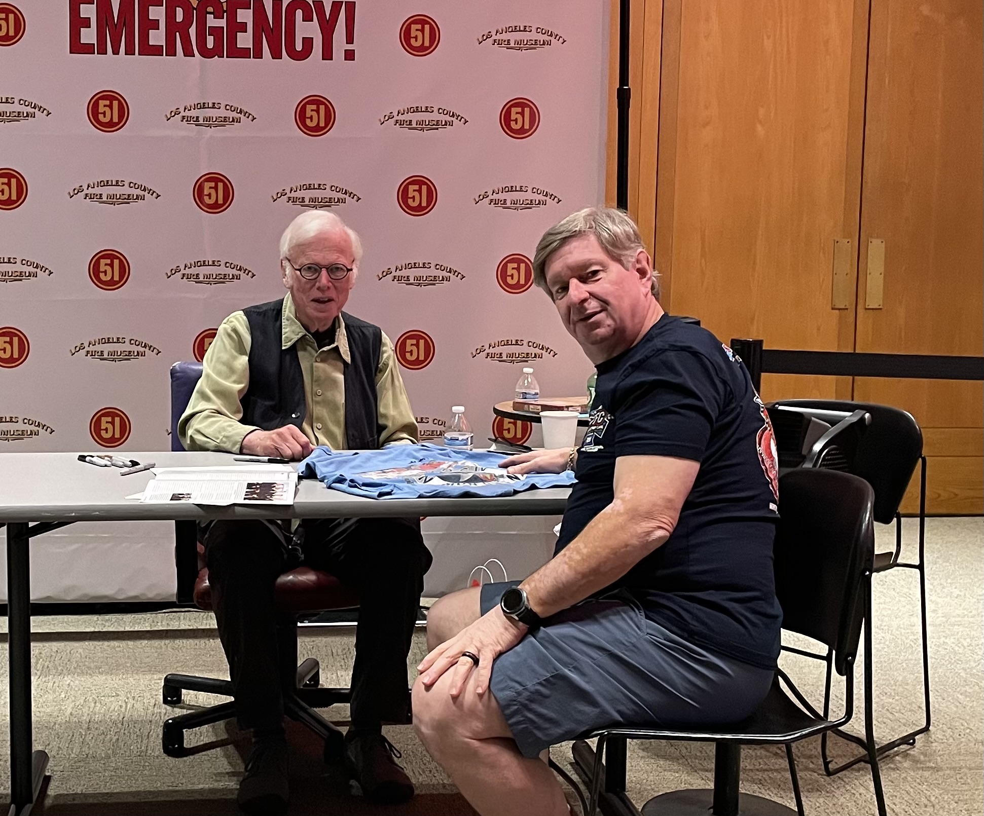 The author shares a few moments with “The Show’s” principle actors, Kevin Tighe who played Roy DeSoto