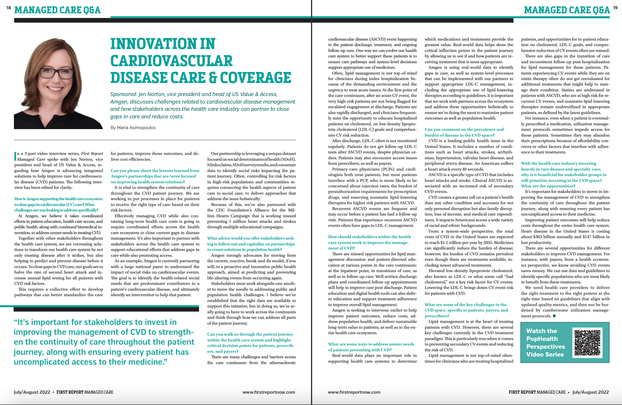 Innovation in Cardiovascular Disease Care & Coverage Print Layout