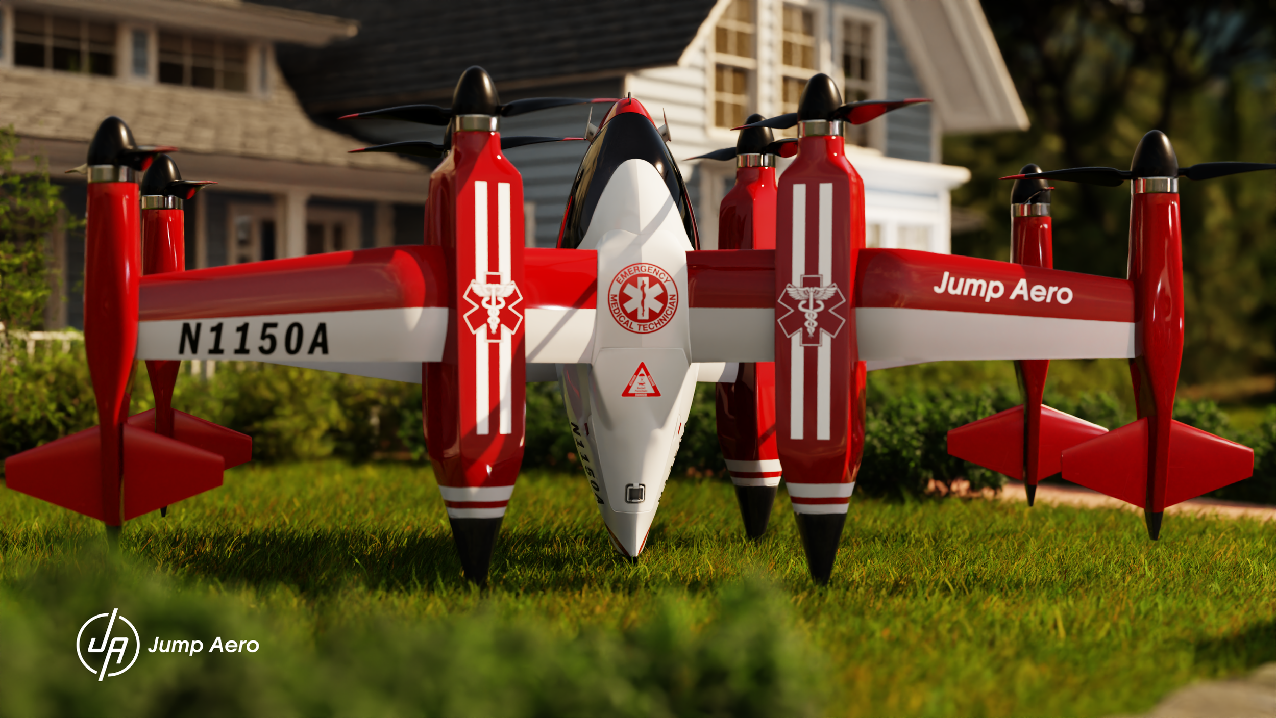 Model of Jump Aero's JA1 Pulse&nbsp;electric vertical takeoff and landing vehicle (Photo: Jump Aero)