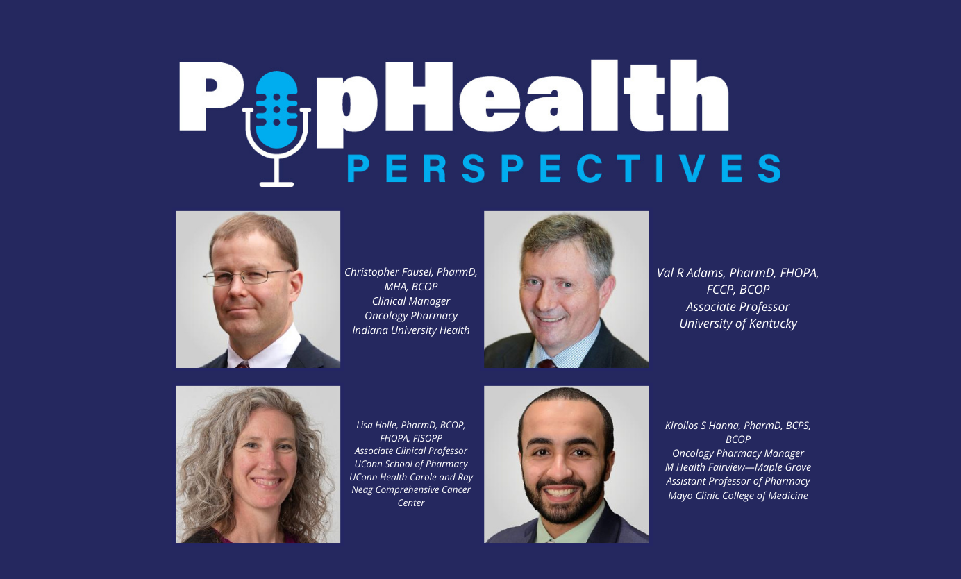 Chris Fausel, PharmD, Val Adams, PharmD, Kirollos Hanna, PharmD, and Lisa Holle, PharmD,