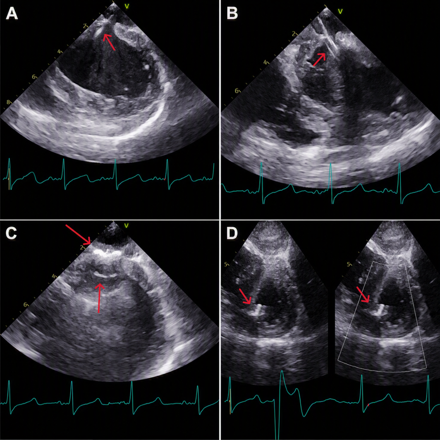 Figure 2. TEE guidance during transapical device closure