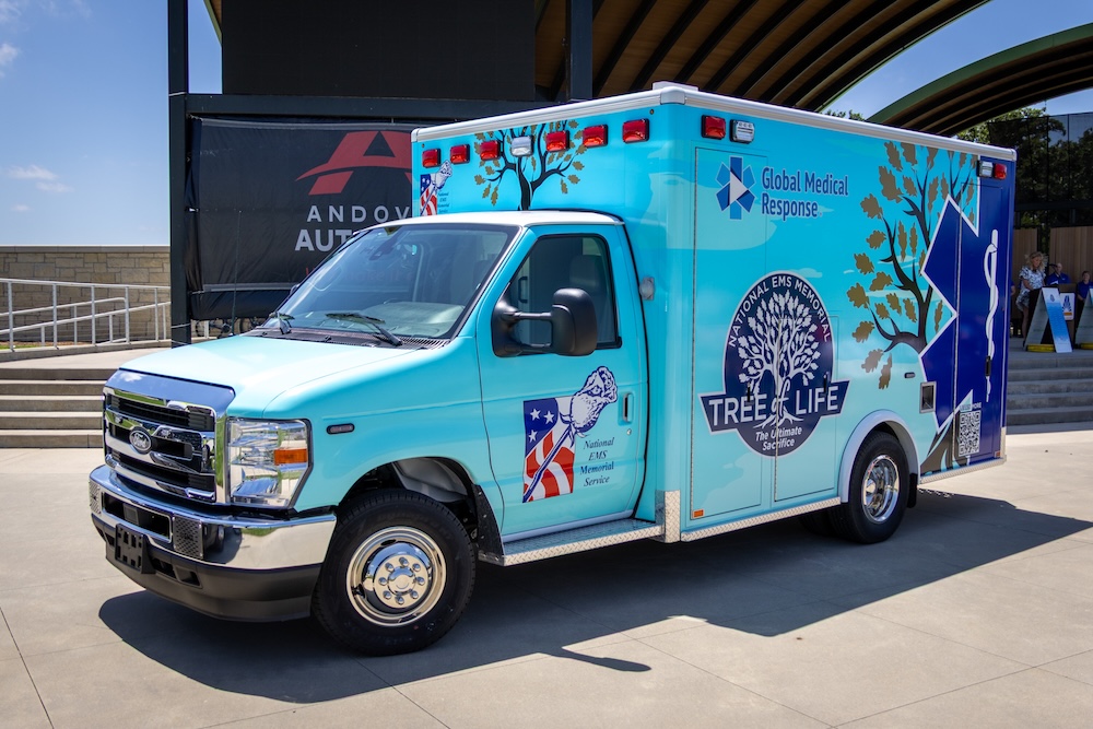 Moving honors ambulance