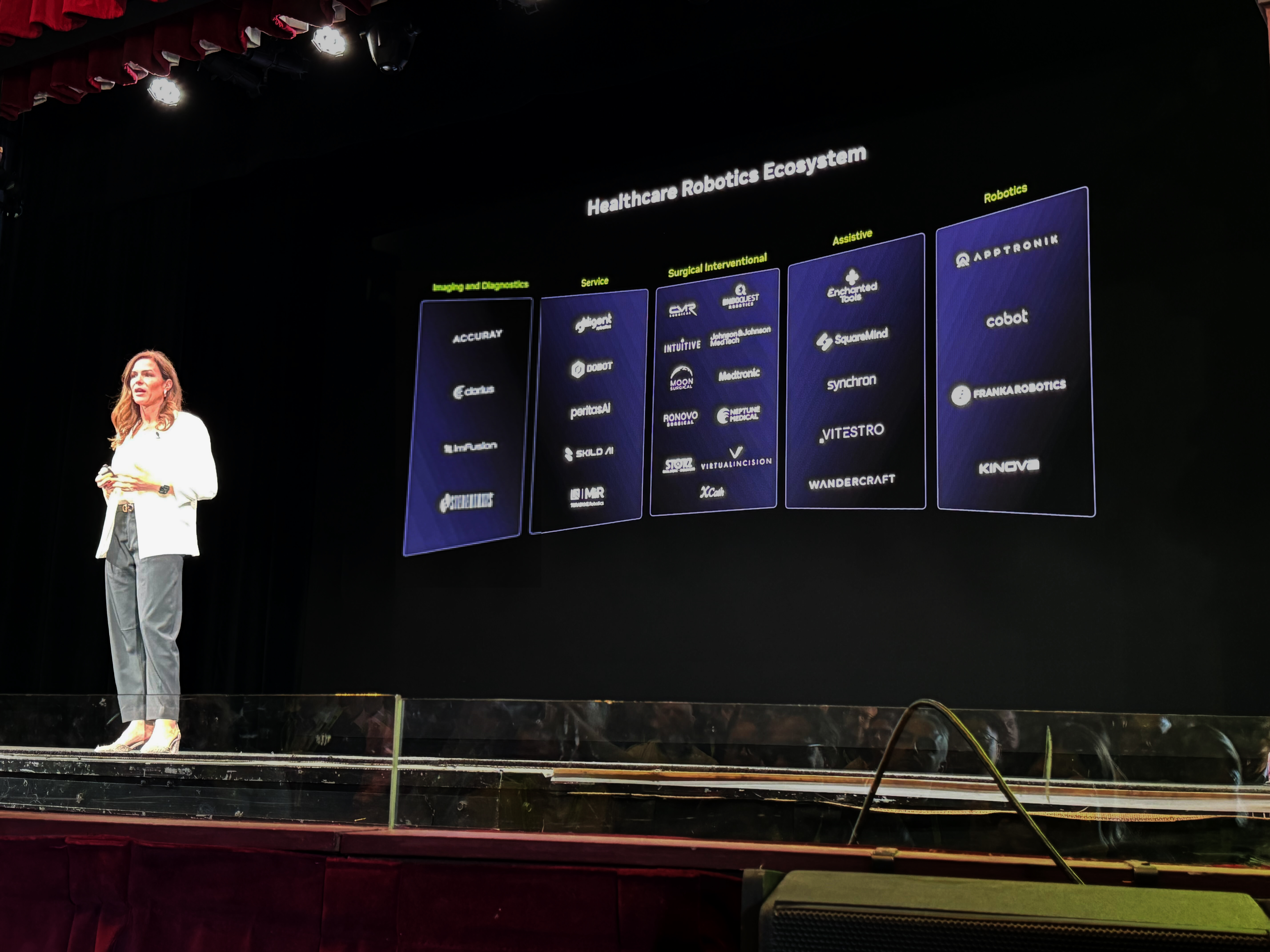 NVIDIA's Kimberly Powell discusses how AI is revolutionizing healthcare by seamlessly integrating digital and physical technologies to address critical industry challenges during NVIDIA's GTC copy