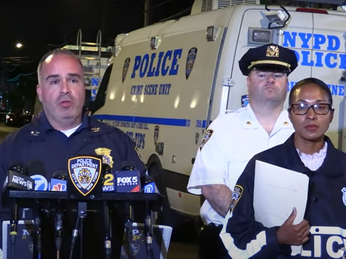 NYPD representatives brief the media on Wednesday's Staten Island EMT shooting. (Photo: NYPD/YouTube) 