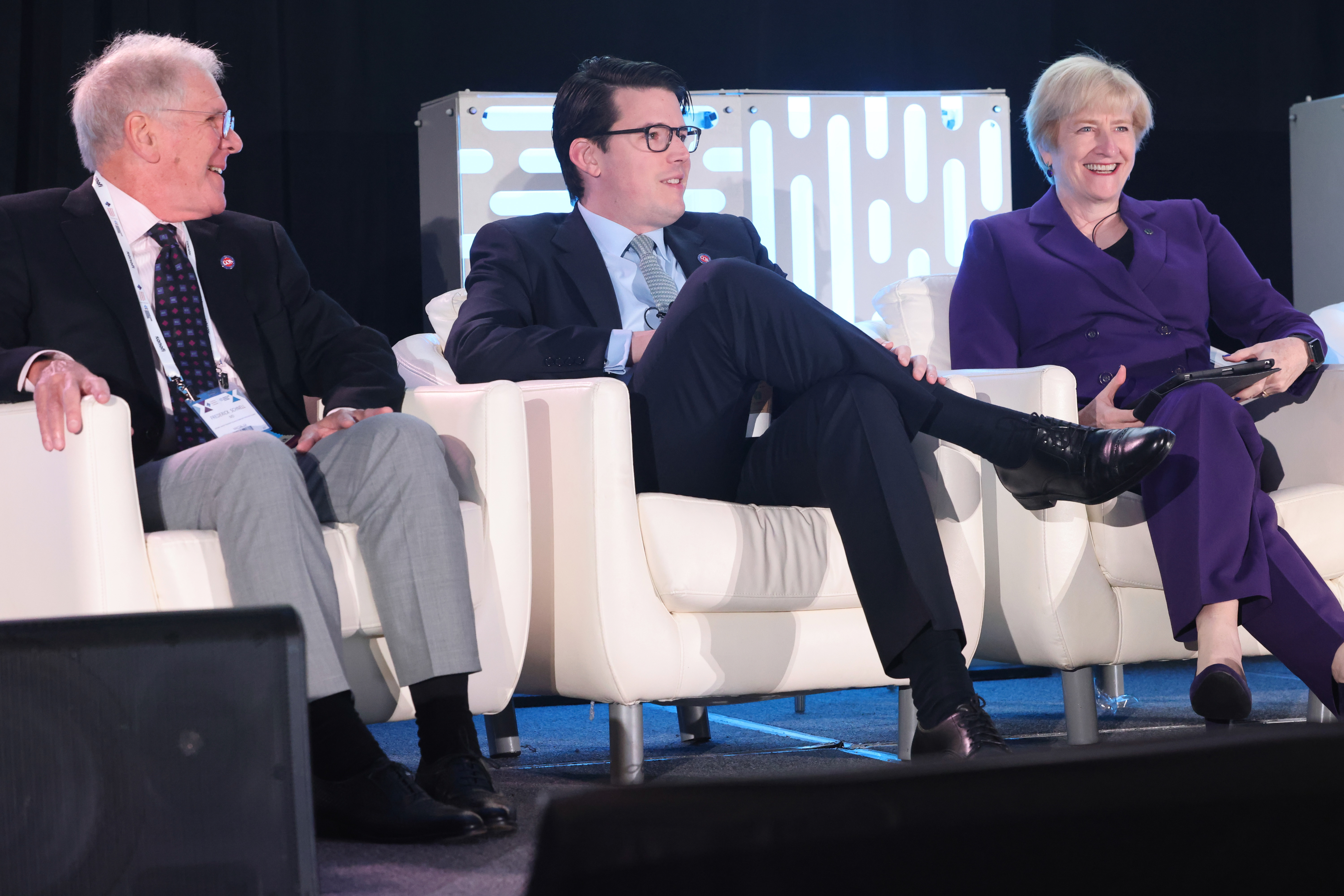 Frederick Schnell, MD, Nicolas Ferreyros, and Barbara McAneny, MD, discuss health care advocacy and policy at CPC & CBEx 2023