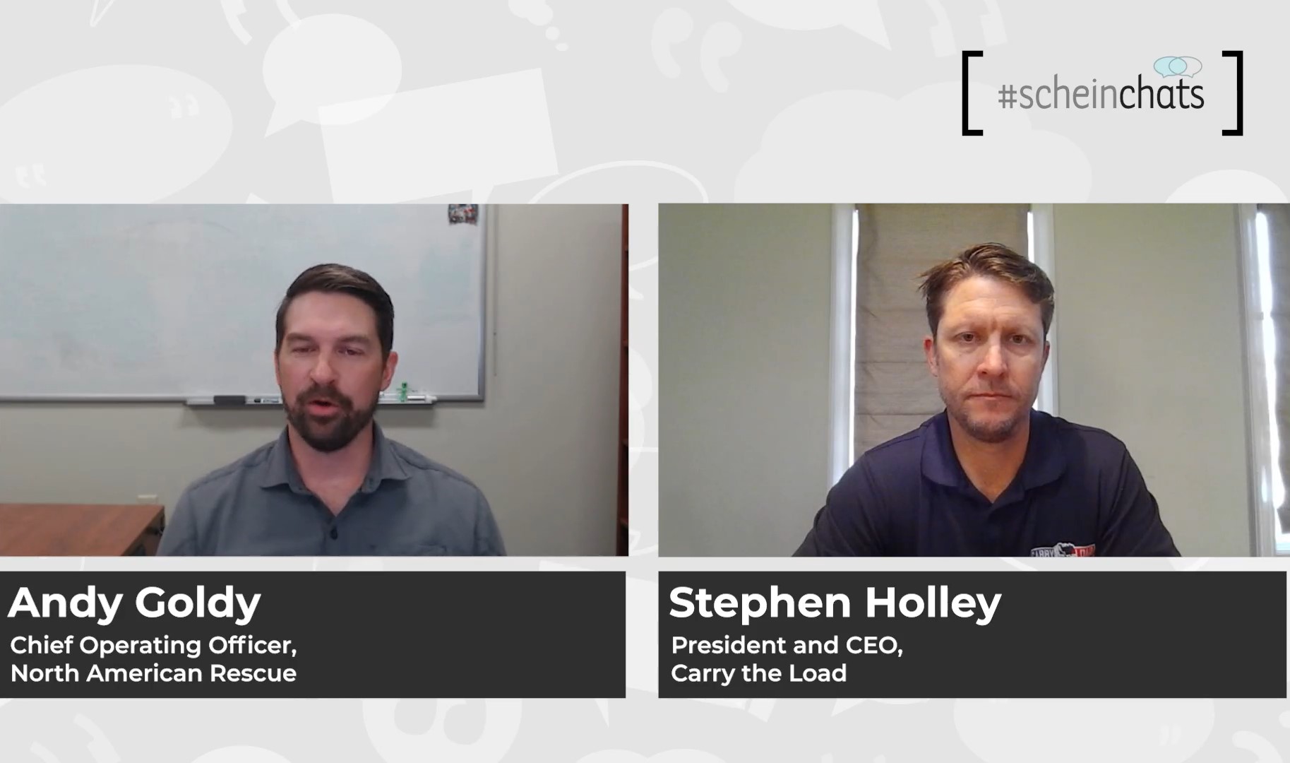 Stephen Holley, right, cofounder of Carry The Load, discuss the impact of service, returning home, and the meaning of Memorial Day with&nbsp;Andy Goldy, chief operating officer for NAR.&nbsp;