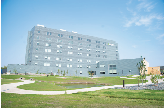 West-side view of Altru Hospital. 