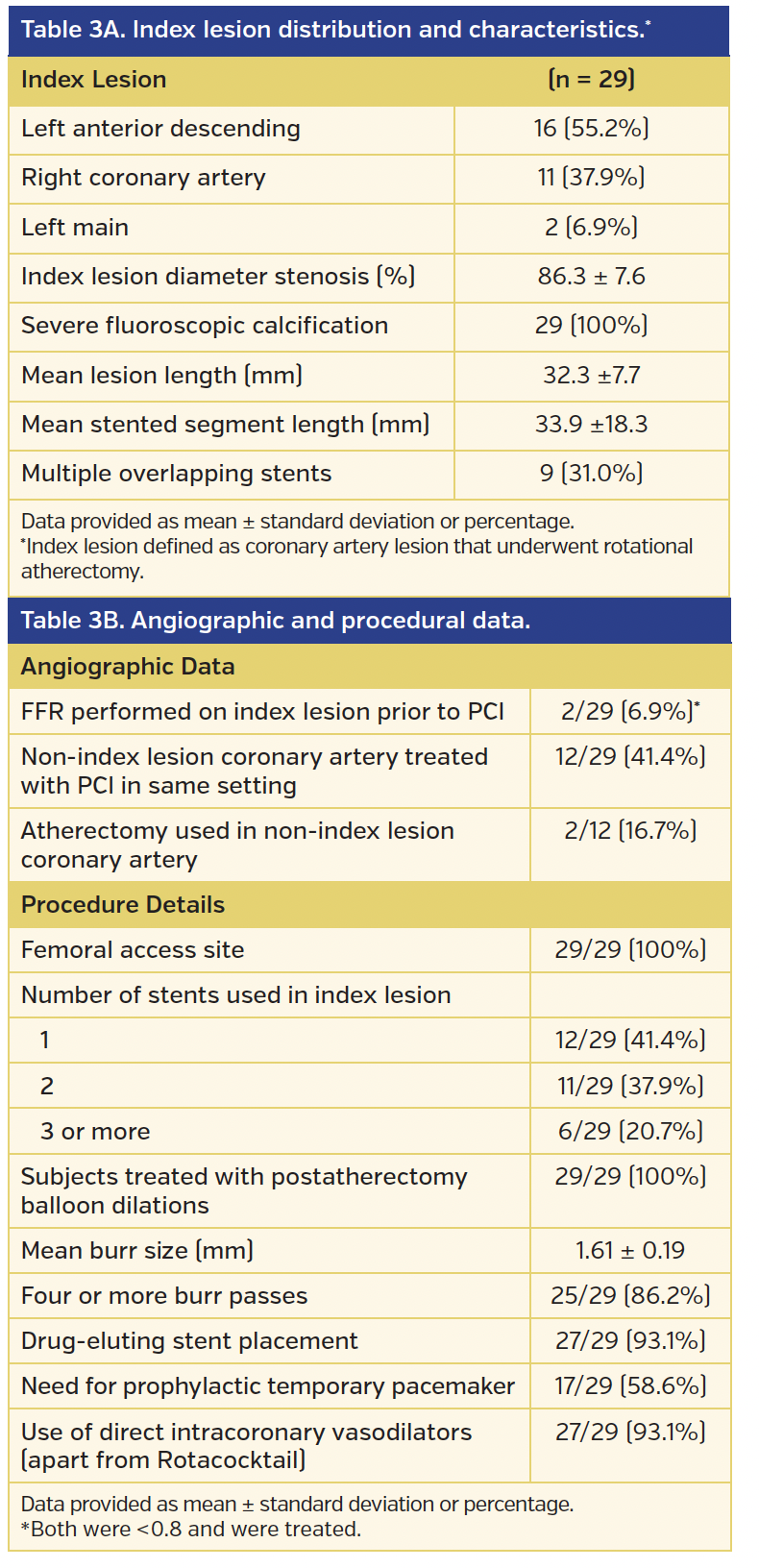 Angiographic characteristics and procedural data