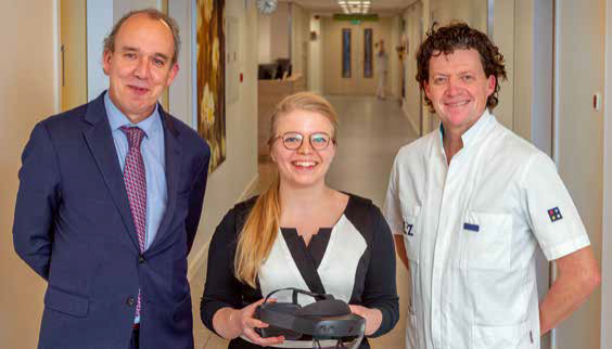 The three main researchers involved in the project. From left to right, Max Louwerse, Annabel Groenenberg and Jan Heyligers.