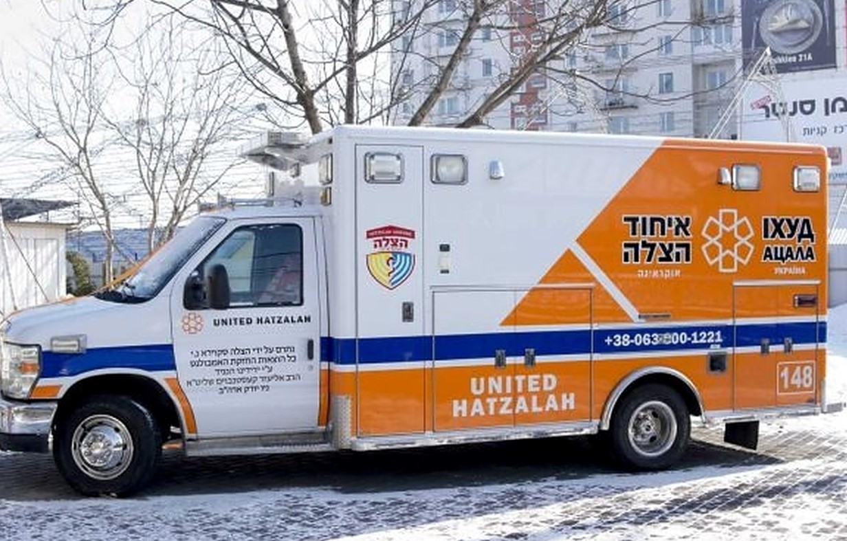 A United Hatzalah ambulance in Ukraine (Photo: United Hatzalah) 