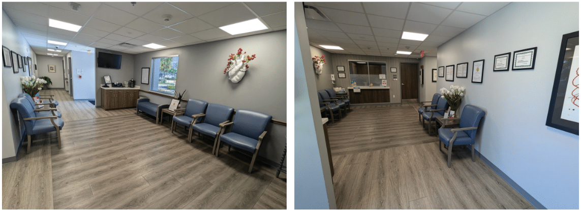 Views of waiting area. 