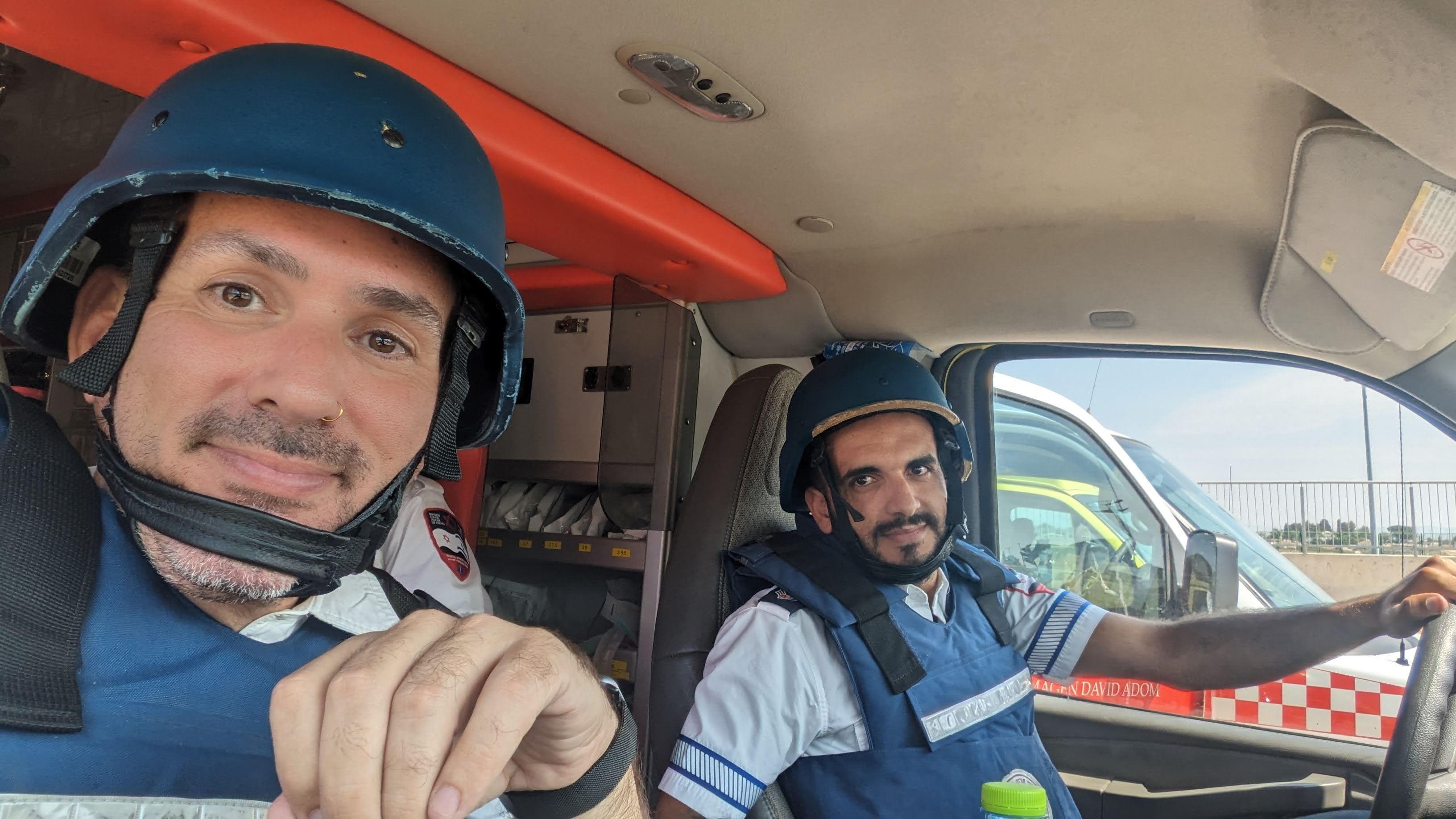 Dr. Oren Wacht and a colleague providing care in the Negev Region