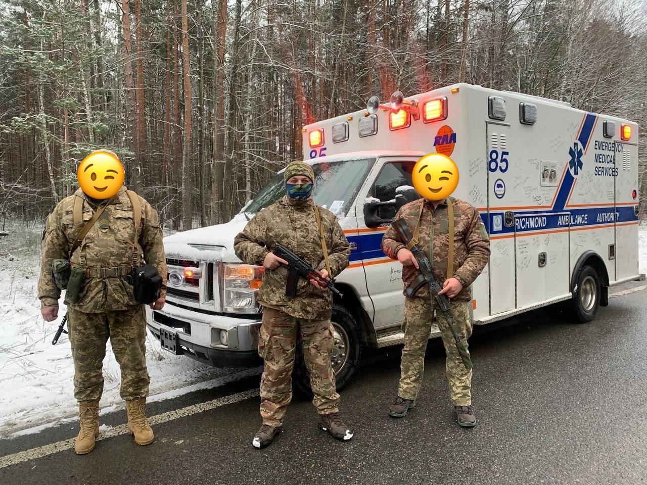 Medics with donated ambulance.