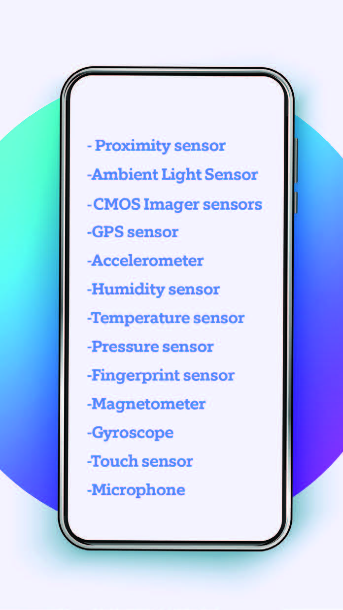 A typical smart phone has many or all of the above sensors built in that could contribute to medical applications.