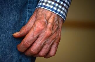 an elderly person's hand