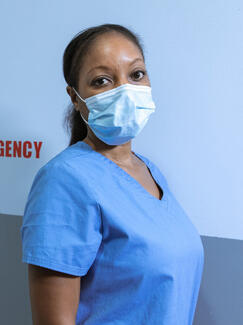 A provider wearing a mask