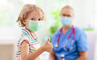 child getting booster+child getting vaccine