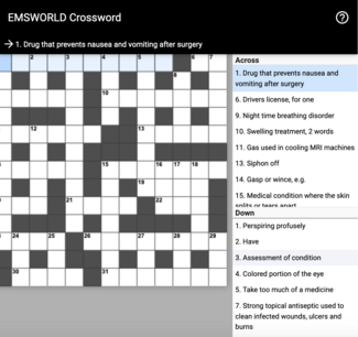 EMS crossword puzzle