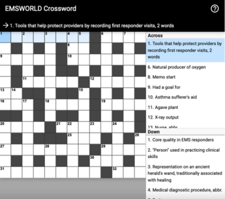 EMS crossword puzzle