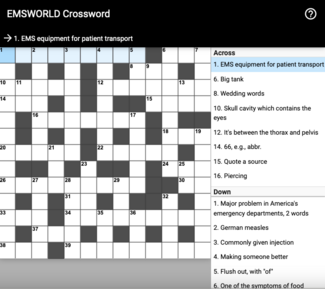 EMS crossword puzzle