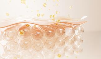 illustration of serum drop on skin cell