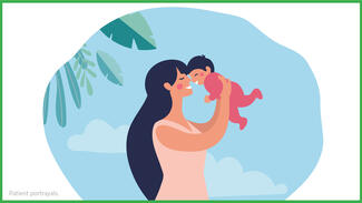 Illustration of mother and baby