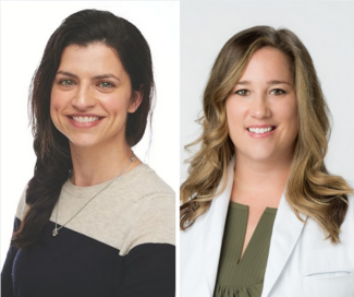 Elizabeth Piselli, DPM, and Alyssa Carroll, DPM, AACFAS headshots