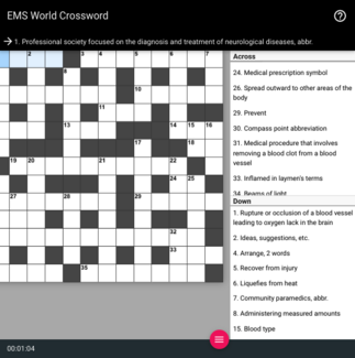 EMS crossword puzzle