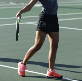 lower extremities of a tennis player