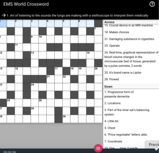ems crossword puzzle