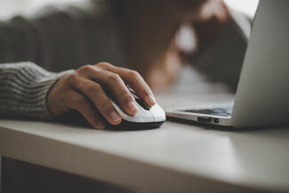 A person using a laptop