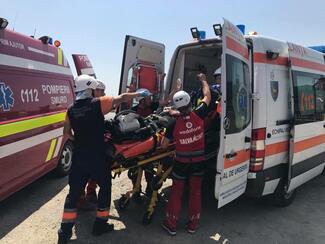 loading patient into ambulance