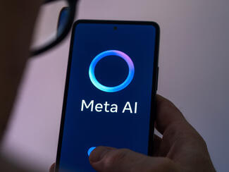 Phone showing Meta AI logo