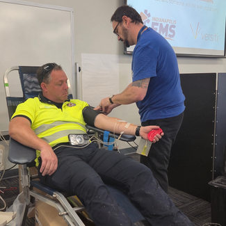 Bruce Tilson donating blood